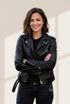 Women's Cool Zip Crop Slim Leather Jacket in Jackets with versatile layering silhouettes