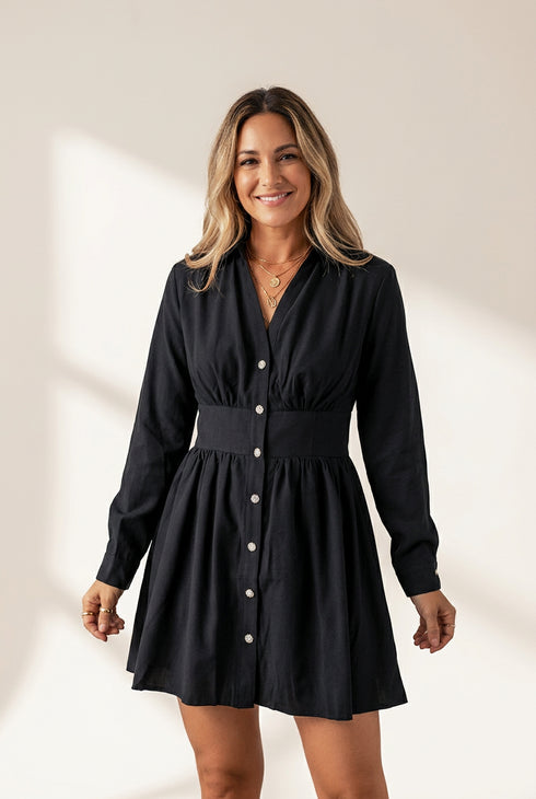 Women's Fashionable Sequin Embellished Party Dress with Elegant Stand-up Collar