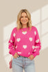 Knit Single-Breasted Heart Cardigan Sweater -Bishop - Barcelet - Closed - Scoop - Jewel