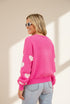 Knit Single-Breasted Heart Cardigan Sweater -Bishop - Barcelet - Closed - Scoop - Jewel