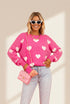 Knit Single-Breasted Heart Cardigan Sweater -Bishop - Barcelet - Closed - Scoop - Jewel