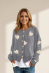 Knit Single-Breasted Heart Cardigan Sweater -Bishop - Barcelet - Closed - Scoop - Jewel