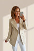 Women's Lapel Double-Breasted Woolen Coat in Coats