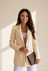Solid Lapel Slim Single Button Long Sleeve Blazers