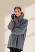 Women's Loose Solid Button Hooded Woolen Coat