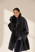 Women's Loose Solid Button Hooded Woolen Coat