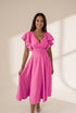 Women's V-Neck Solid Irregular Long Sleeve Dress