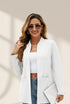 Solid Long Sleeves Pockets Open-Front Versatile Blazer