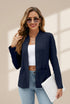 Solid Long Sleeves Pockets Open-Front Versatile Blazer