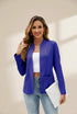 Solid Long Sleeves Pockets Open-Front Versatile Blazer
