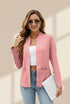 Solid Long Sleeves Pockets Open-Front Versatile Blazer