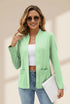Solid Long Sleeves Pockets Open-Front Versatile Blazer