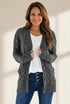Cozy Cable Knit Button-Front Long Sleeve Cardigan