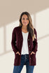 Cozy Cable Knit Button-Front Long Sleeve Cardigan