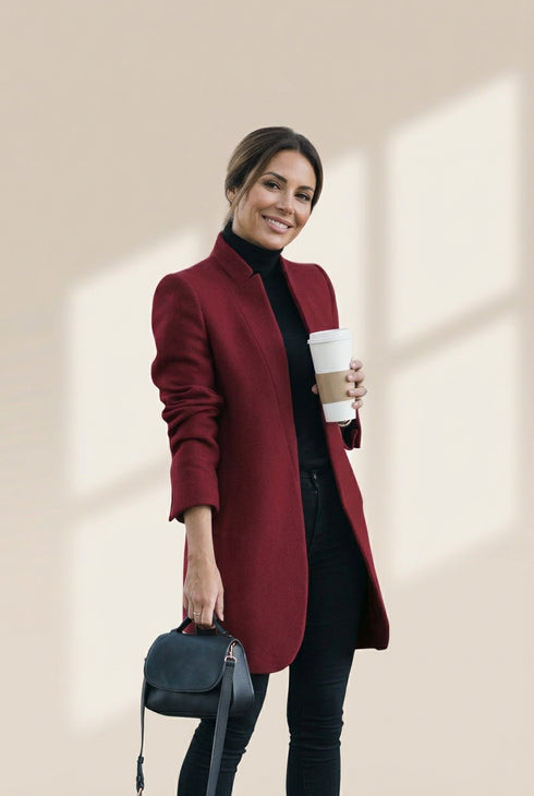 Women's Black Blue Gray Long Coat for Casual Daily and Valentine's Day with practical styling and dependable silhouette control.