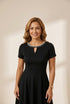 Women's Sparkling Rhinestone Round Neck Mini Homecoming Cocktail Dress