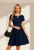 Women's Sparkling Rhinestone Round Neck Mini Homecoming Cocktail Dress