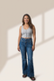Slim And Flared Denim Pants