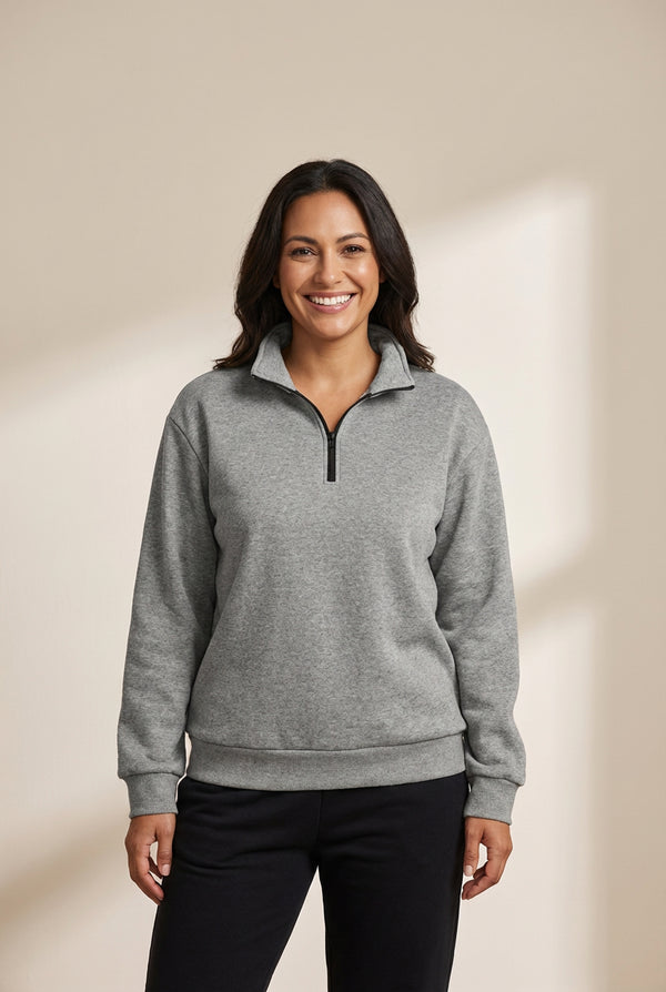 Women's Stylish Zip-Up Sweatshirt and Solid Sweatpants Two-Piece Set with practical styling and dependable silhouette control.