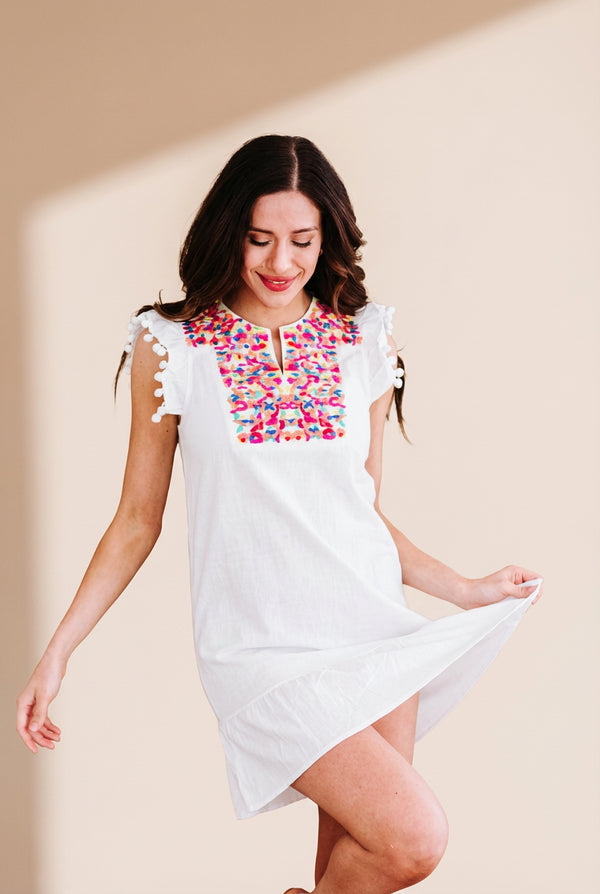 Women's Shift Mini Dress Women's Ethnic Short Sleeve Floral Print Summer Dress