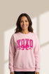 Pink XOXO Valentines Day Heart Ribbon Bow Printed Pullover Sweatshirt
