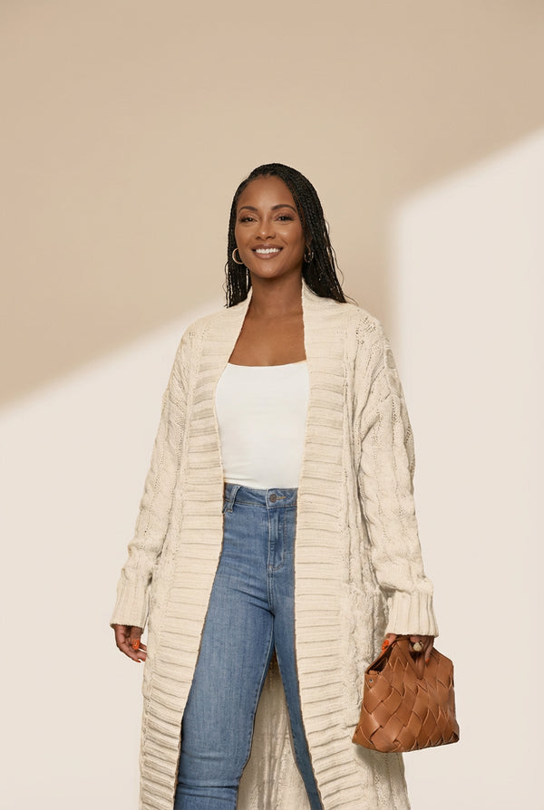 women's plus size long cardigan sweater made for easy styling and wardrobe coordination, with premium-like structure and finish. with practical