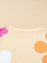 Apricot Blossom Bubble Sleeve T-shirt with Floral Print