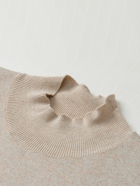 Apricot Cheetah Print High Neck Short Sleeve Sweater - Southern Belle Style