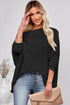waffle knit blouse