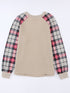 casual-plaid-splicing-button-decor-long-sleeve-knit-hoodie