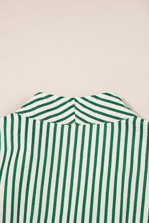 green stripe midi dress