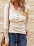 beige-crochet-lace-hem-sleeve-button-top