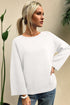 White Solid Color Knit Loose Bracelet Sleeve Dolman Sweater