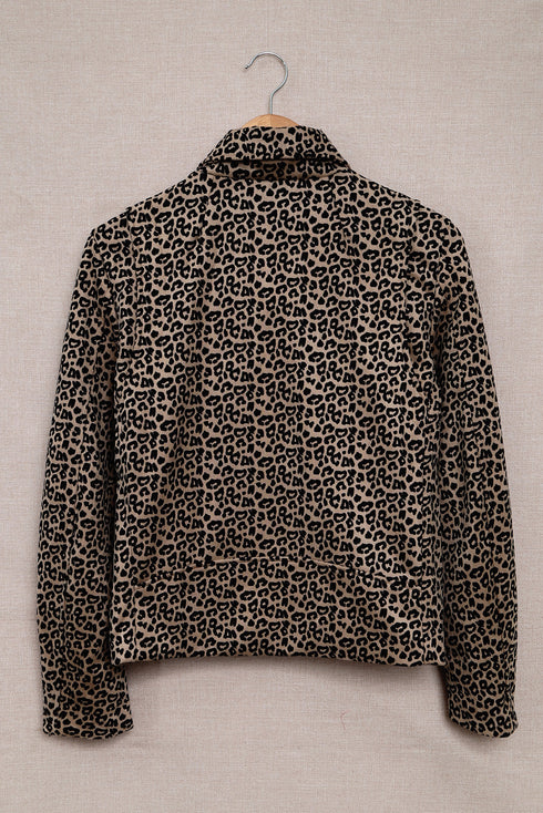leopard-zipped-notch-collar-short-jacket
