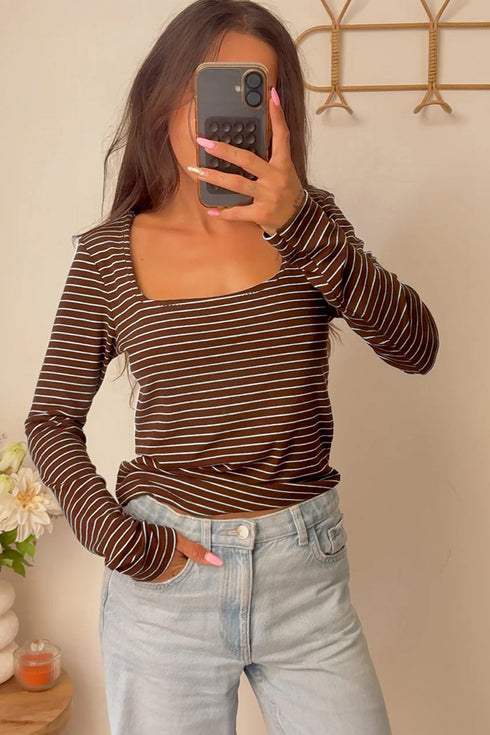 stripe print top