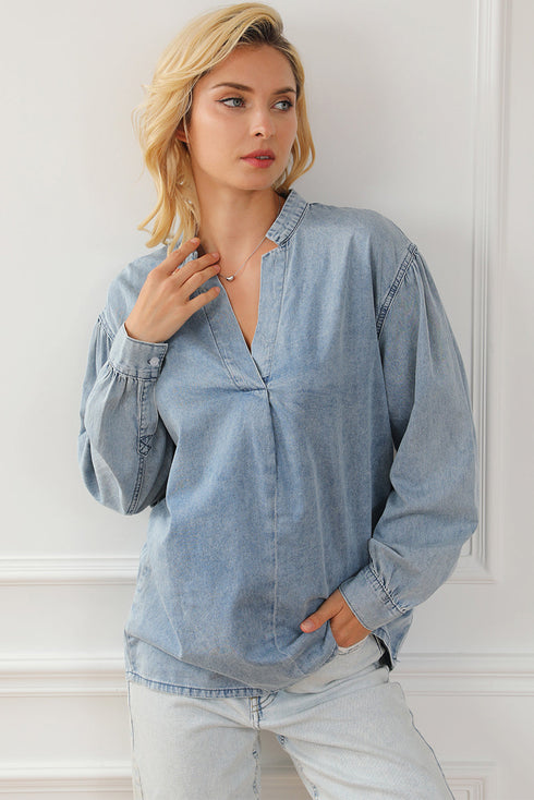 womens-blouses-ruffled-lapel-single-breasted-blouses