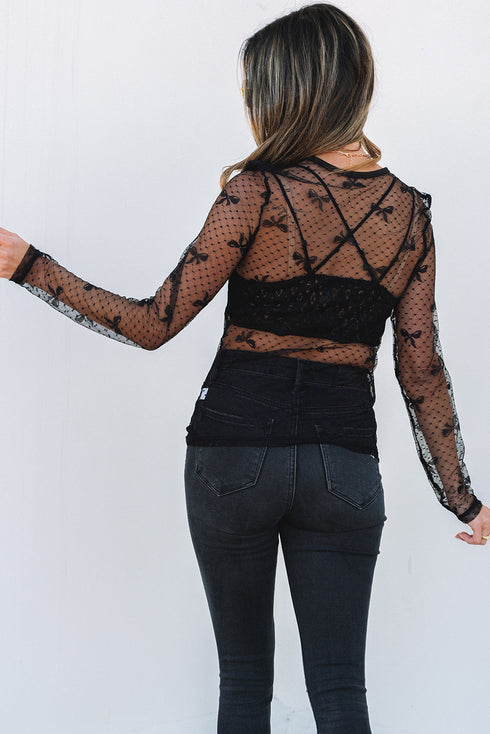Mesh Long Sleeve Top