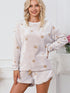 white-plush-star-pattern-long-sleeve-pullover-and-shorts-lounge-set