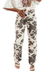 Brown Cow Spots Printed Multi Pocketed Jeans