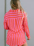 orange-striped-print-collared-neck-shirt-and-shorts-set