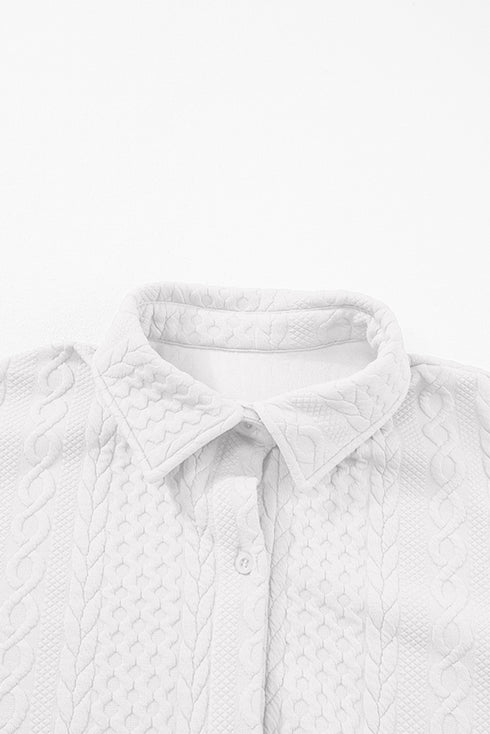 cable texture shacket