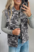 Gray Camo Cargo Denim Vest