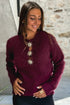 Red Dahlia Solar Button Neck Womens Casual Sweater