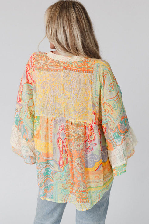 map-printed-v-neck-casual-long-sleeve-blouses