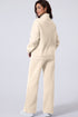 Beige Drop Shoulder Zip Up Jacket Drawstring Pants Active 2pcs Set