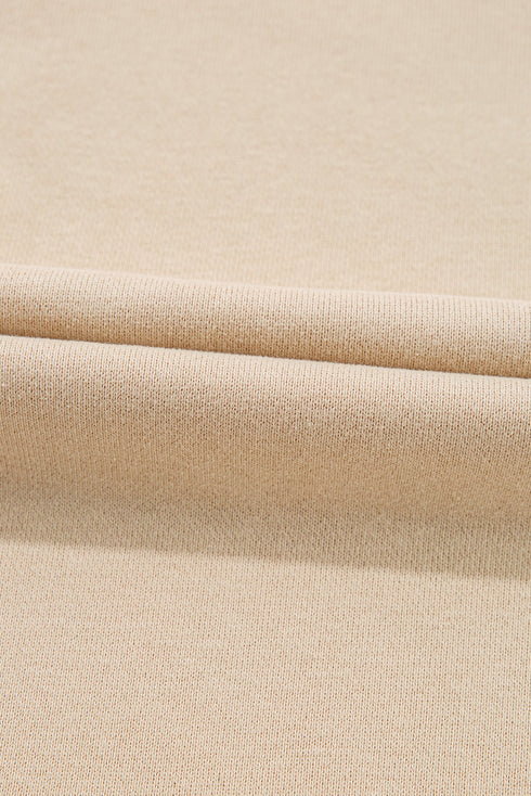 Apricot Striped Accent Pullover and Shorts Two Piece Casual Set