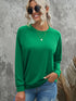 green-solid-round-neck-raglan-sleeve-sweatshirt