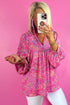 bonbon-abstract-print-collared-v-neck-babydoll-blouse
