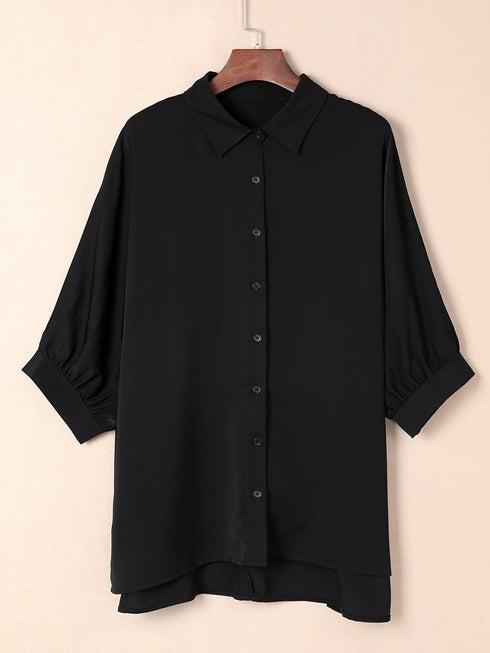 womens-blouses-satin-commute-solid-color-v-neck-long-sleeved-blouse