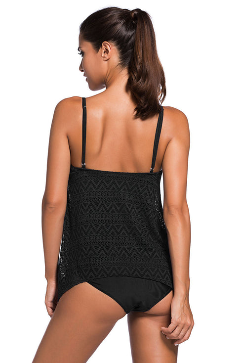 black-lace-overlay-spaghetti-straps-tankini-swimsuit